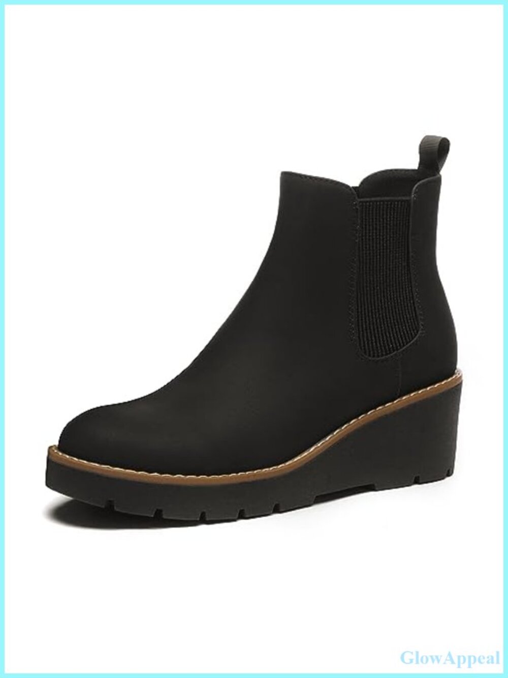 Platform Wedge Chelsea Ankle Boots Slip-On Nubuck Suede